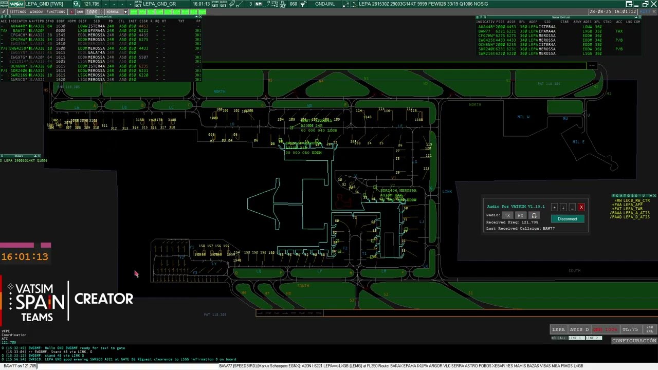 BUSY PALMA GROUND CONTROLLING on VATSIM (LEPA_GND)