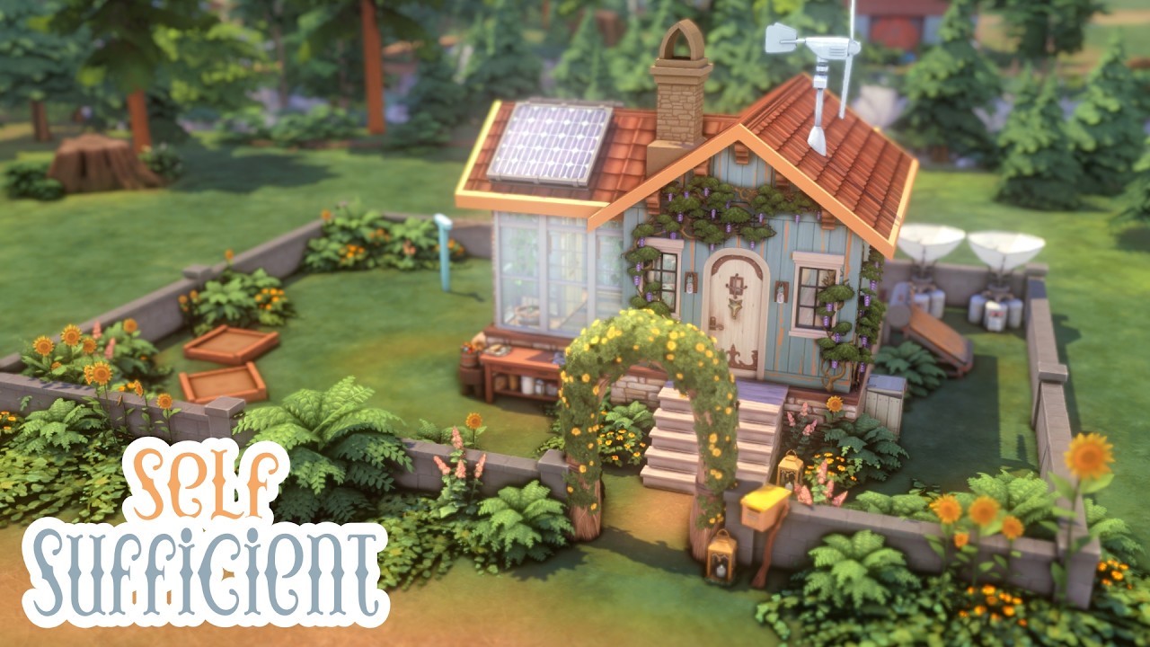 Self-Sufficient Micro Home 🌿 | The Sims 4 Speed Build (No CC)
