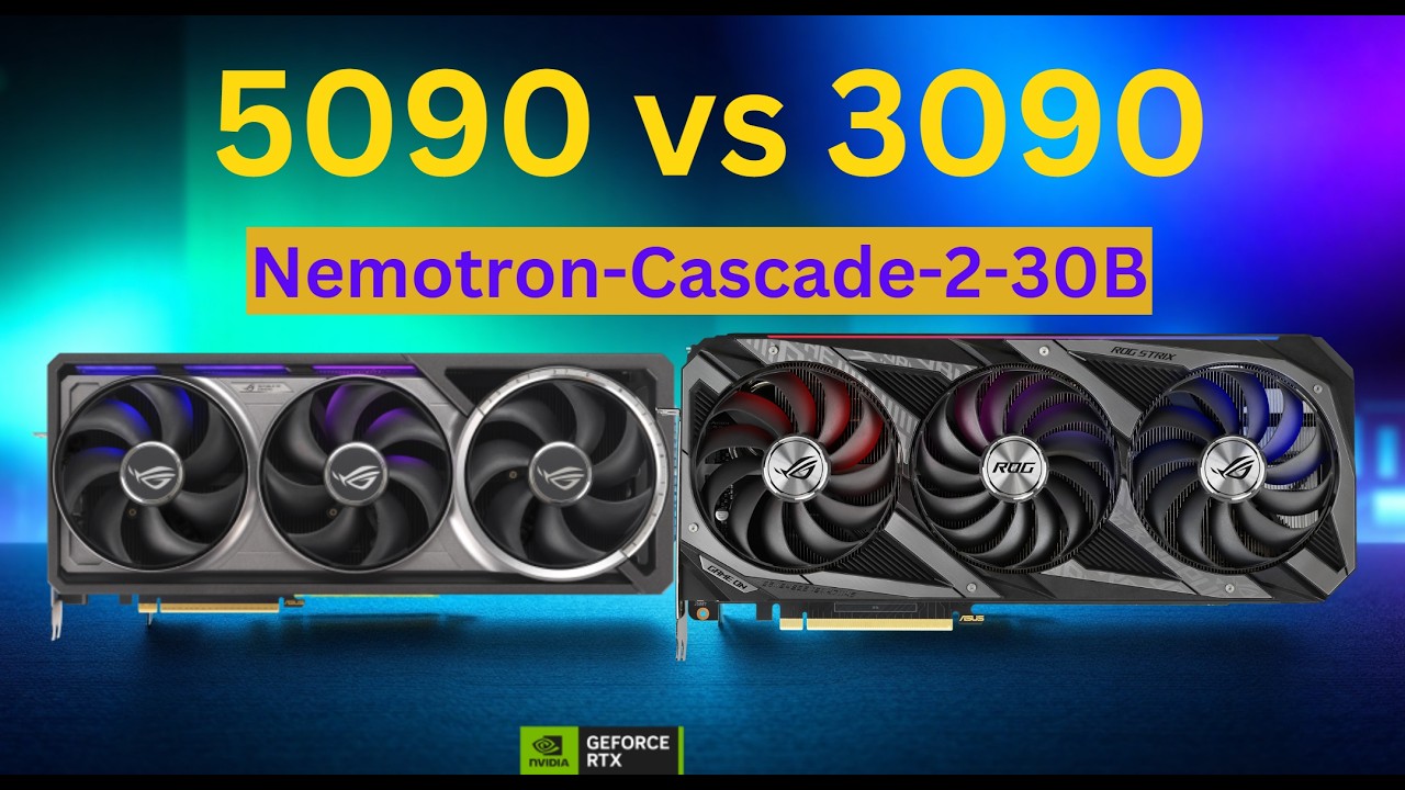 RTX 5090 против 3090 EP4 - Nemotron-Cascade-2-30B-A3B, запущенный локально на GPU с использование...