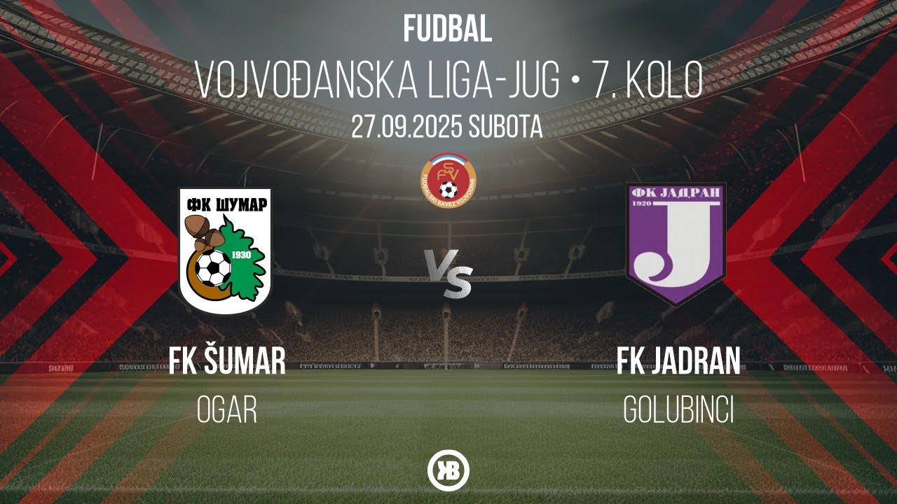 FK Šumar (Ogar) - FK Jadran (Golubinci) 0:1 | 27.09.2025