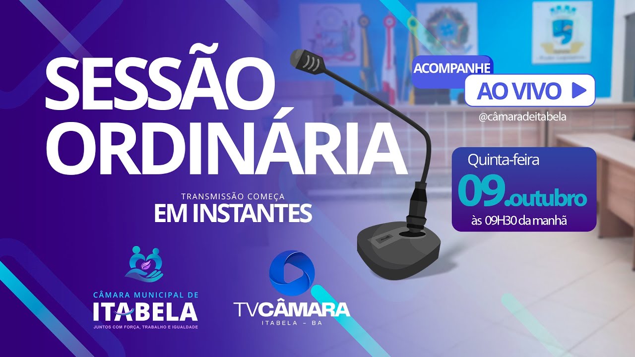 23º Sessão Ordinária da Câmara Municipal de Itabela | 09/10/2025 (TV CÂMARA ITABELA)