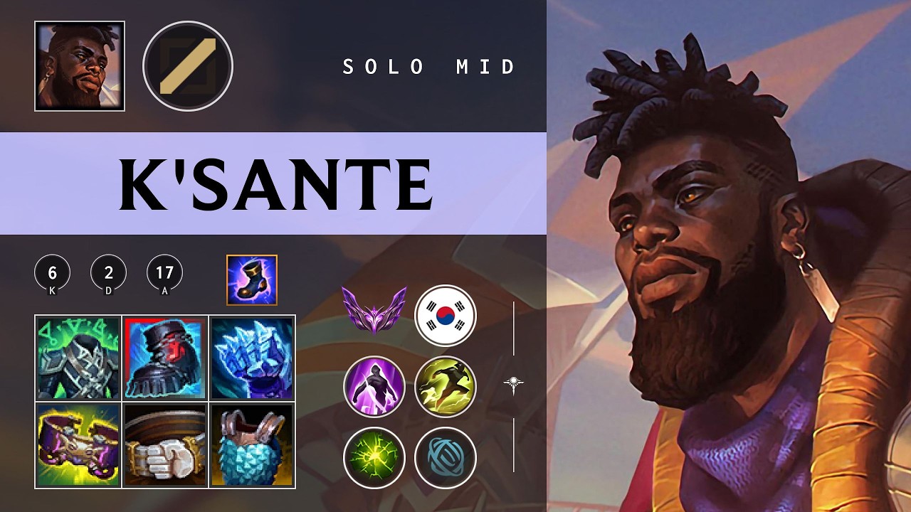 K'Sante Mid vs Ahri - KR Master Patch 26.04