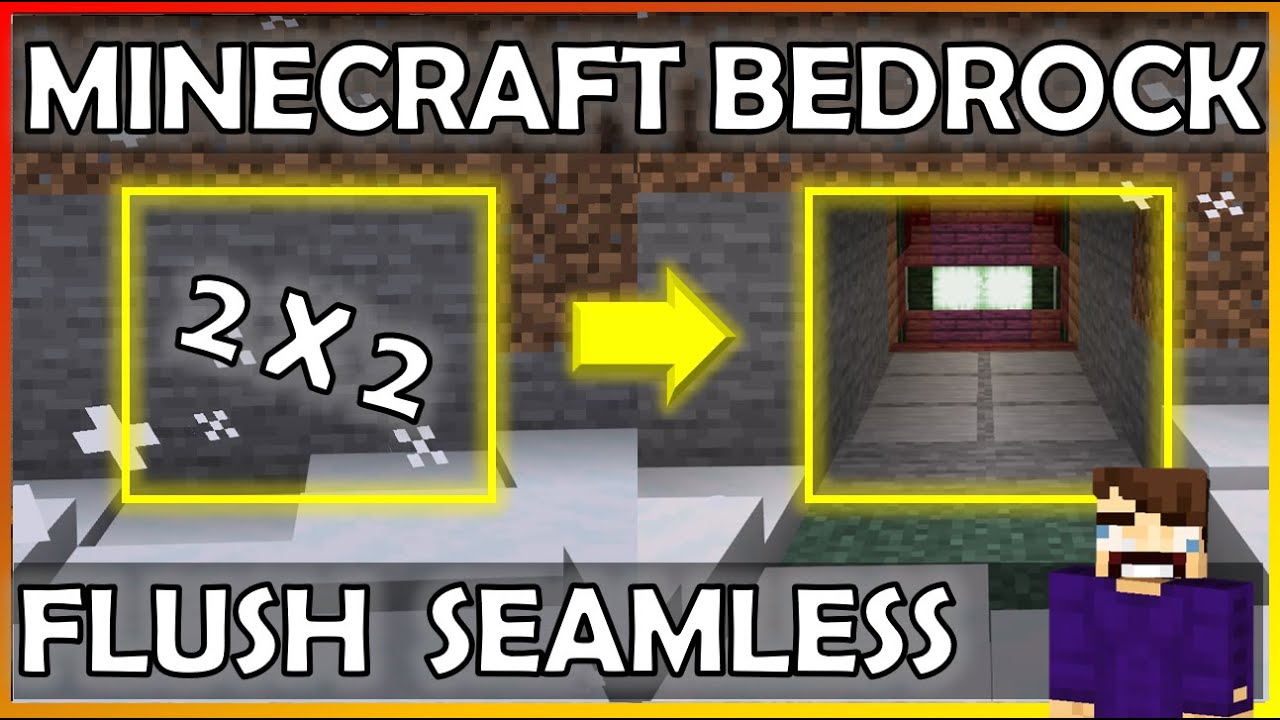 Tiny 2x2 Flush Seamless Piston Door (Minecraft Bedrock)