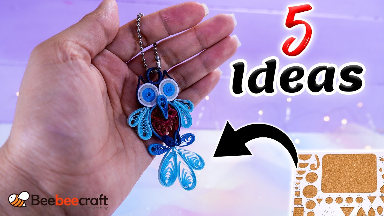 5 🦉Manualidades con PAPEL  / FIGURAS 🐞 con la técnica de FILIGRANA o Quilling / Beebeecraft