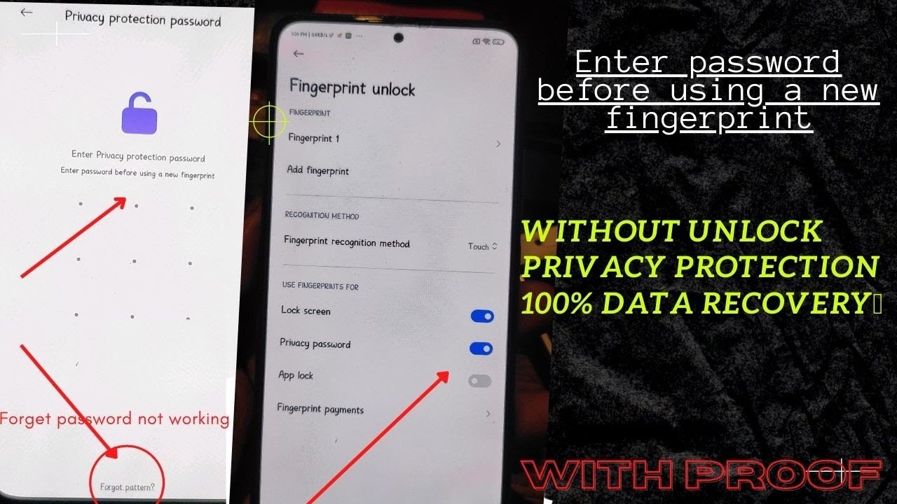 How To Recover Privacy Photo, Enter Password Before Using A New Fingerprint