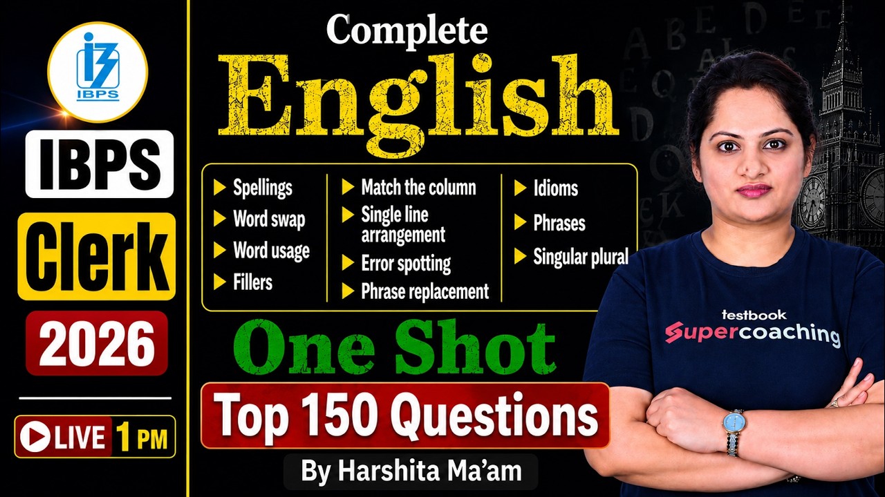 IBPS Clerk Clerk English 2026 | Complete English Marathon Class For IBPS Clerk 2026 | Harshita Mam