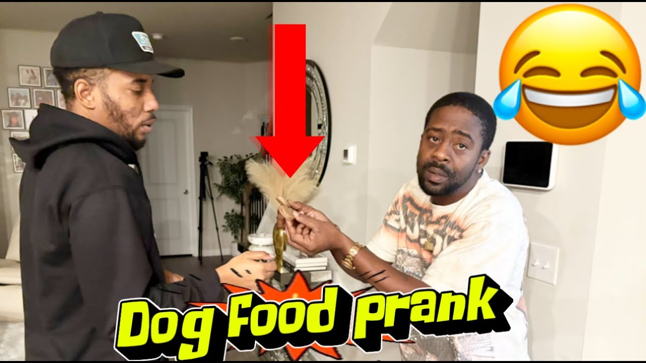 GIVE MY FRIEND DOG FOOD TO EAT TO GET HIS REACTION