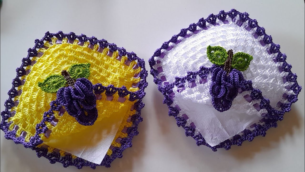 PORTA GUARDANAPO EM CROCHÊ 💜 | PASSO A PASSO - Valdenete Crochê Artes e Reciclagem
