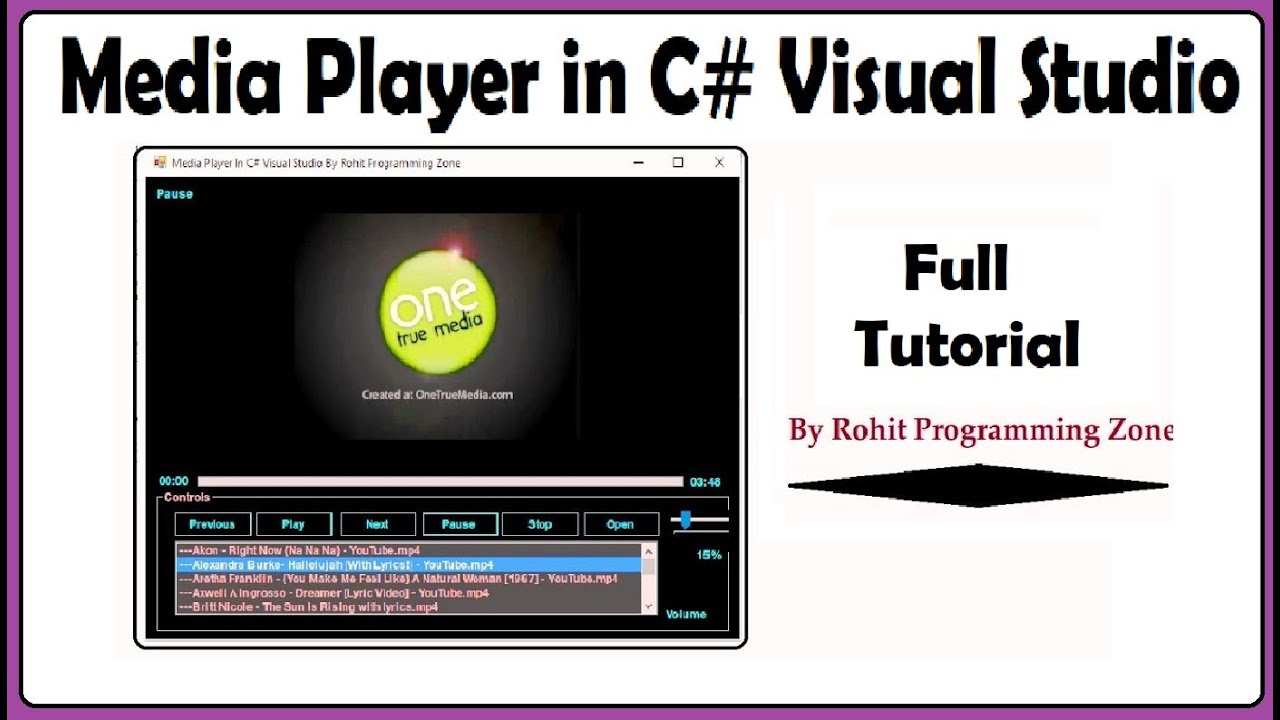 Media Player  in C# Visual Studio By Rohit Programming Zone