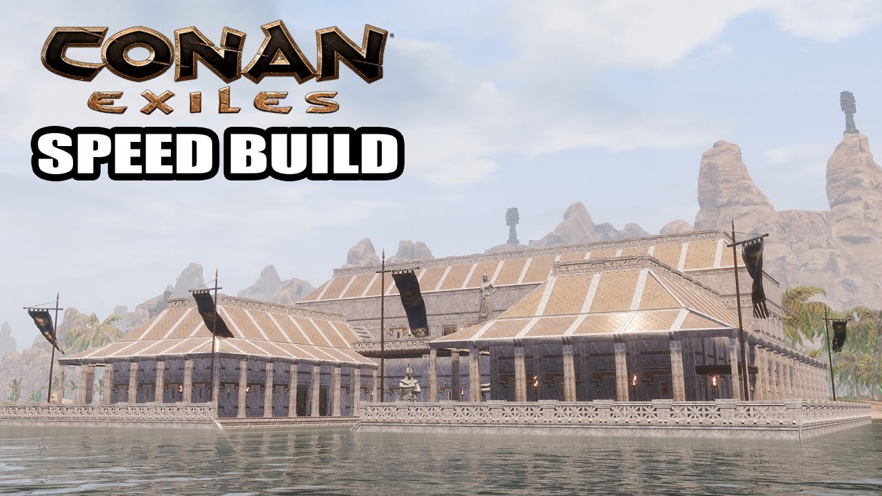 Conan Exiles Lakehouse - Aquilonian Turan Khitan DLC Villa Speed Build