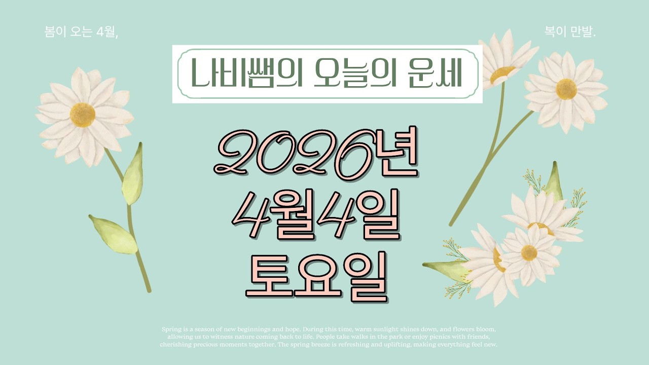 나비쌤의 오늘의 운세 🦋 종합운/연애운/금전운/행운의컬러/띠별운세/타로카드/사주팔자
