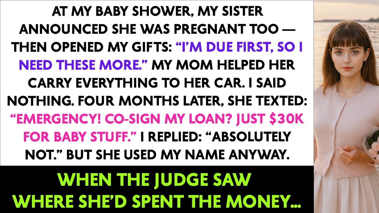 At My Baby Shower, My Sister Announced She Was Pregnant Too — Then Opened MY Gifts: 