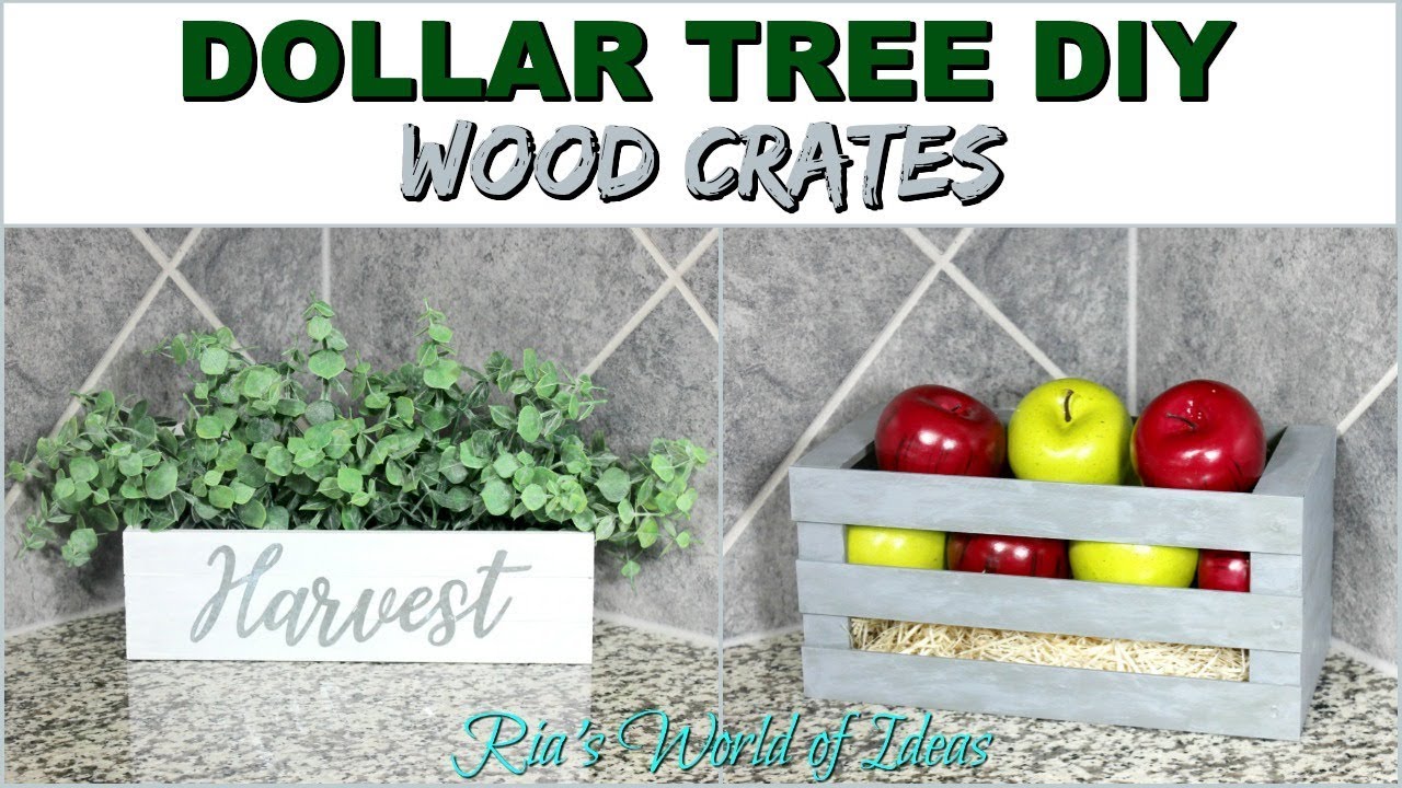 DOLLAR TREE DIY WOOD CRATES | FARMHOUSE STYLE | HOME DECOR