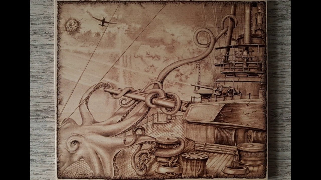 Unleash the Kraken-Pyrography art!