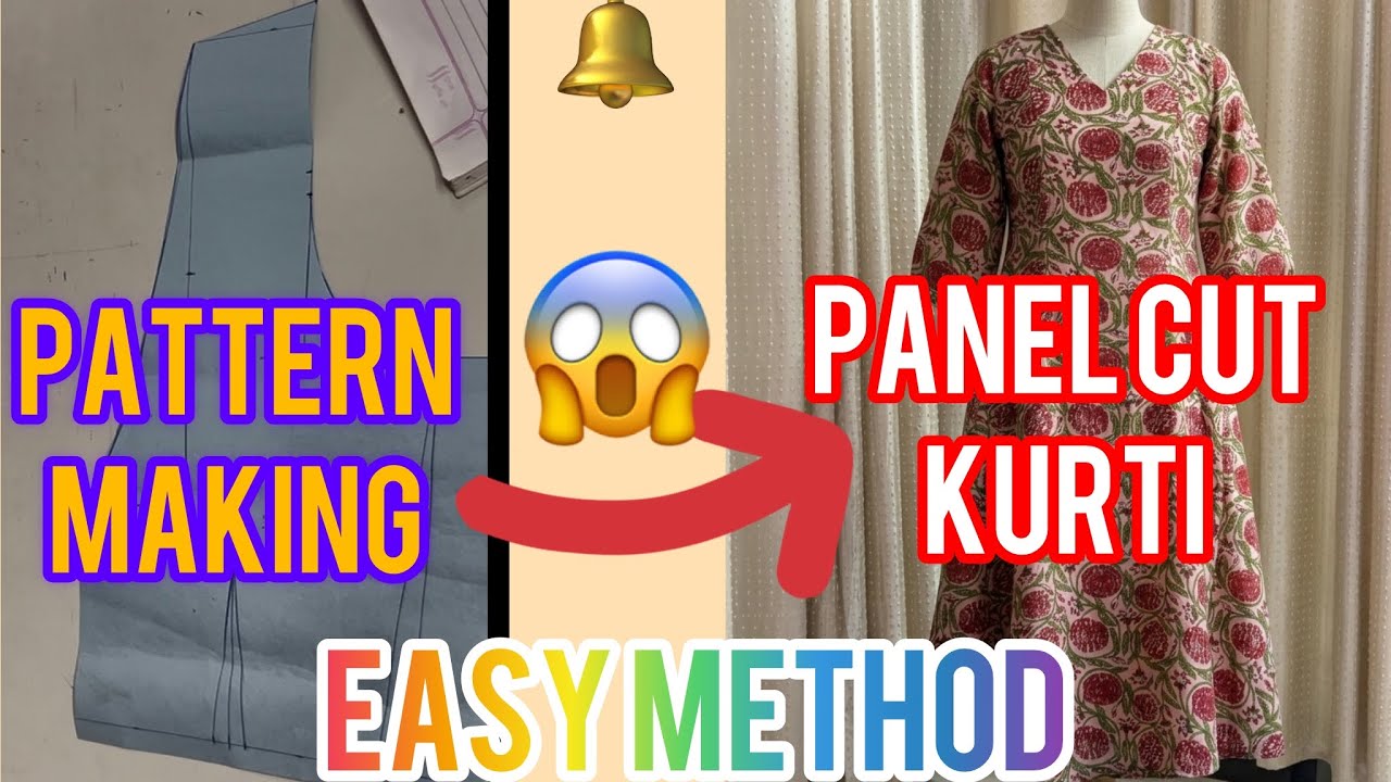❤️Shoulder. To Waist Tucks Pattern Making 🪡👗 tutorial for Beginners. #shouldertuckkurti #panelkurti 