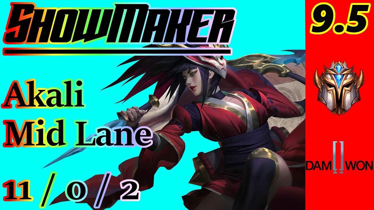 ShowMaker as Akali Mid Lane | S9 Patch 9.5 | KR Challenger | Full Gameplay