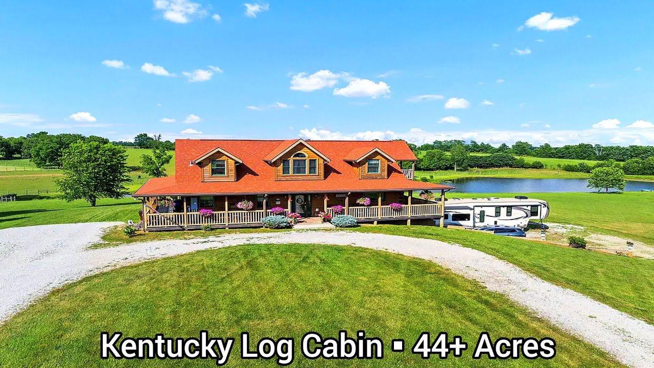 Kentucky Log Cabins For Sale | 44+Acres | Kentucky Land For Sale | Lake | Barns | FROG System