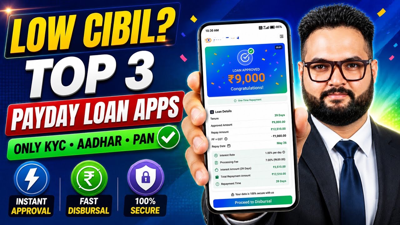 Top 3 payday Loan Apps For Low CIBIL Score | New Best Loan App 2026 | Low Cibil Score Instant Loan
