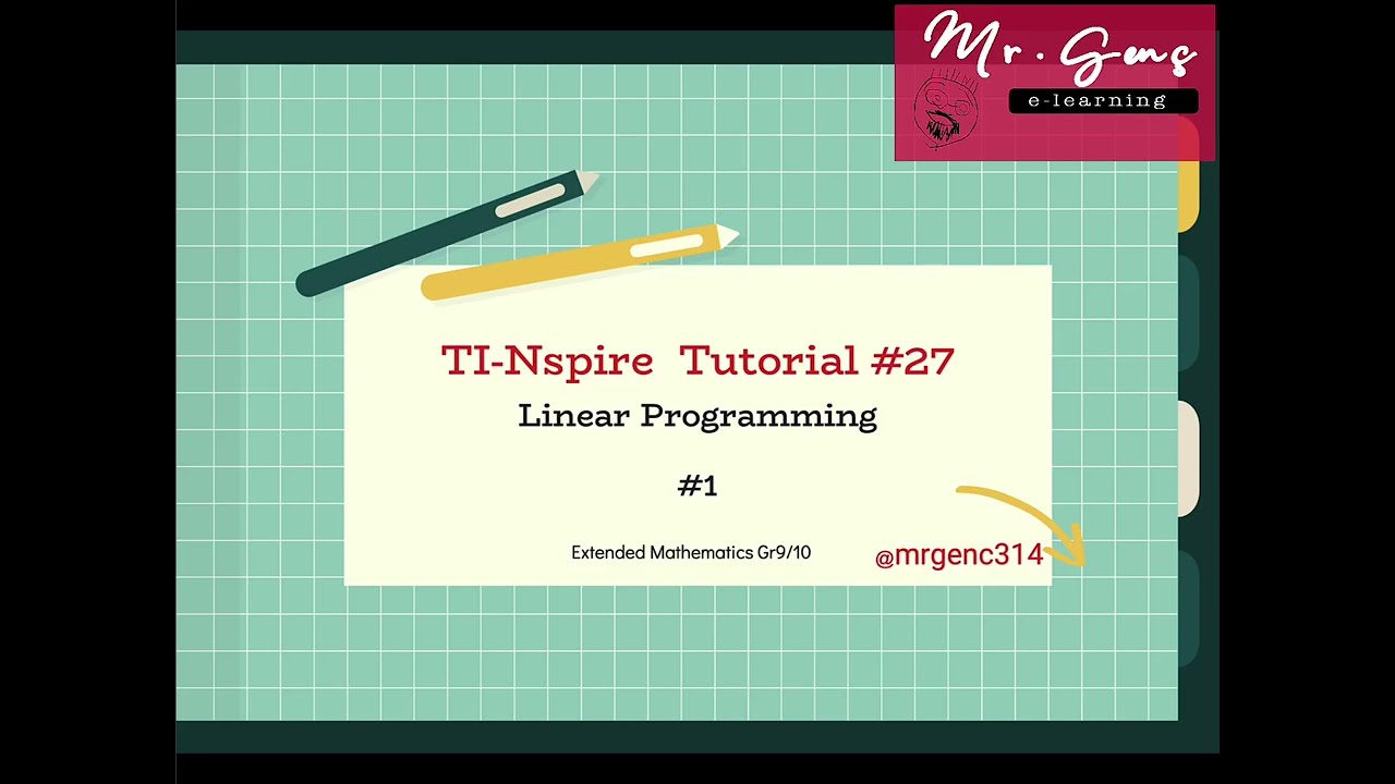 Nspire Tutorial #27: Basics for Linear Programming