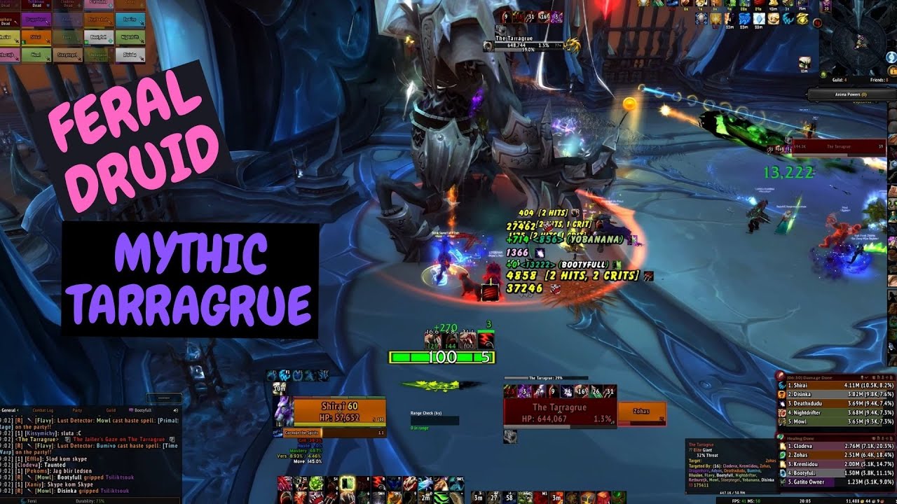 *** Feral Druid PoV *** Mythic The Tarragrue | 9.1 Shadowlands | Sanctum of Domination.
