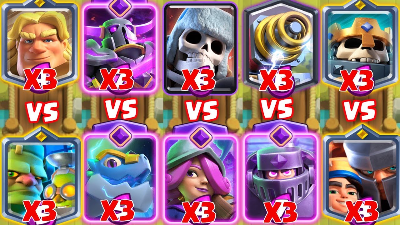 Team Champions+Evolutions X3 VS Champions + Giants  X3 | Clash Royale