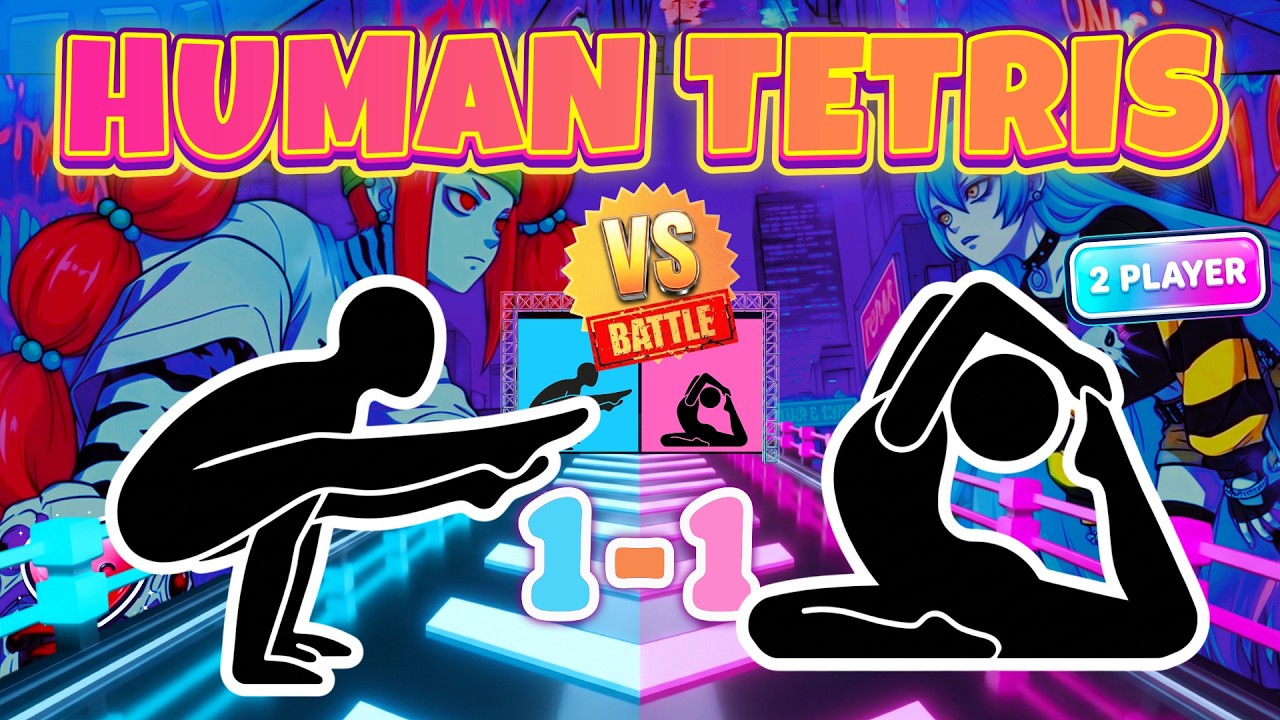 HUMAN TETRIS PvP 2 Player x OBSTACLE DODGE ⚔️ | High-Quality Immersive Interactive Warm-Up #17