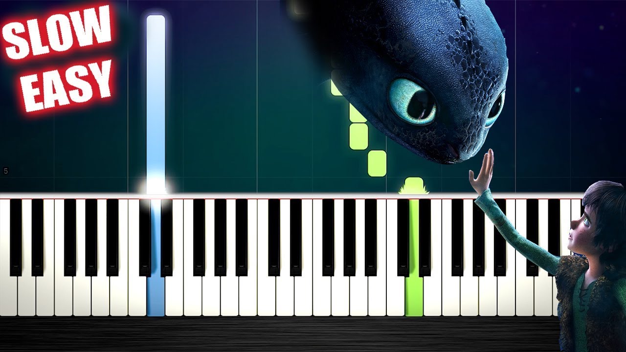 Test Drive (How To Train Your Dragon) - SLOW EASY Piano Tutorial by PlutaX