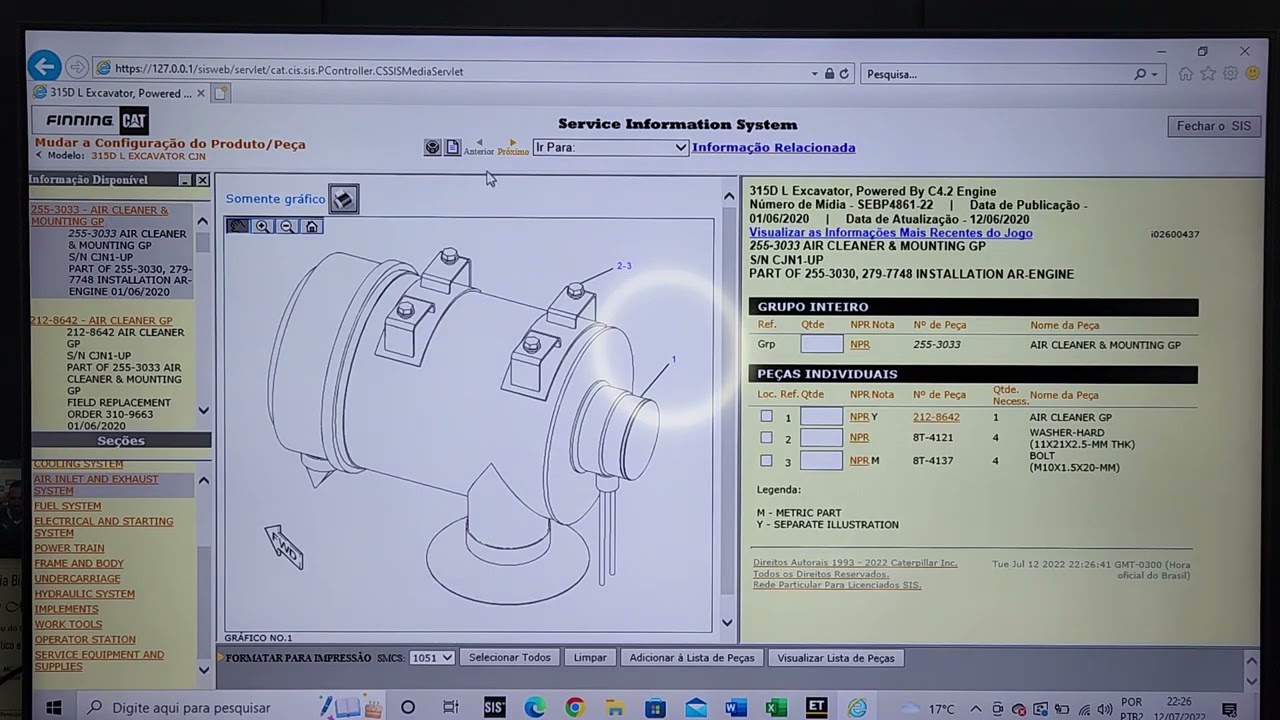 Tutorial SIS CATERPILLAR parte 3
