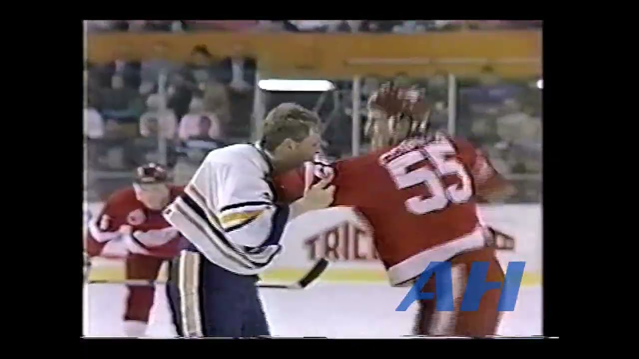 NHL Feb. 24, 1993 Rob Ray,BUF v Keith Primeau,DET Buffalo Sabres Detroit Red Wings