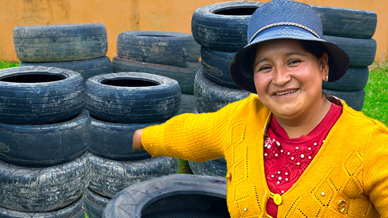 Reciclé llantas viejas y las convertí en increíbles maceteros