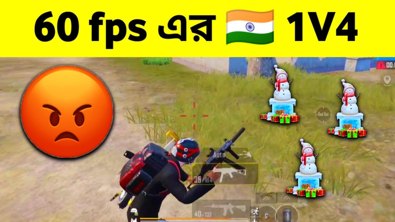 60 fps এর 🇮🇳 1V4 | Pubg Bangla Gameplay | Bengali Pro Player YT