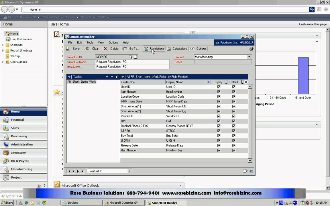 Simple SmartList Builder - One Table