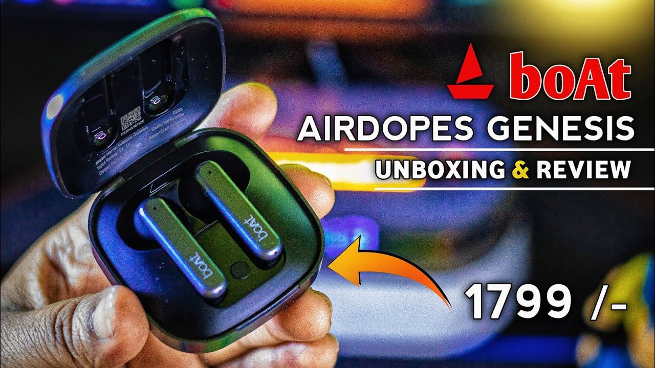 boAt Airdopes Genesis Unboxing & first impression ⚡|65ms latency | Premium design 🔥