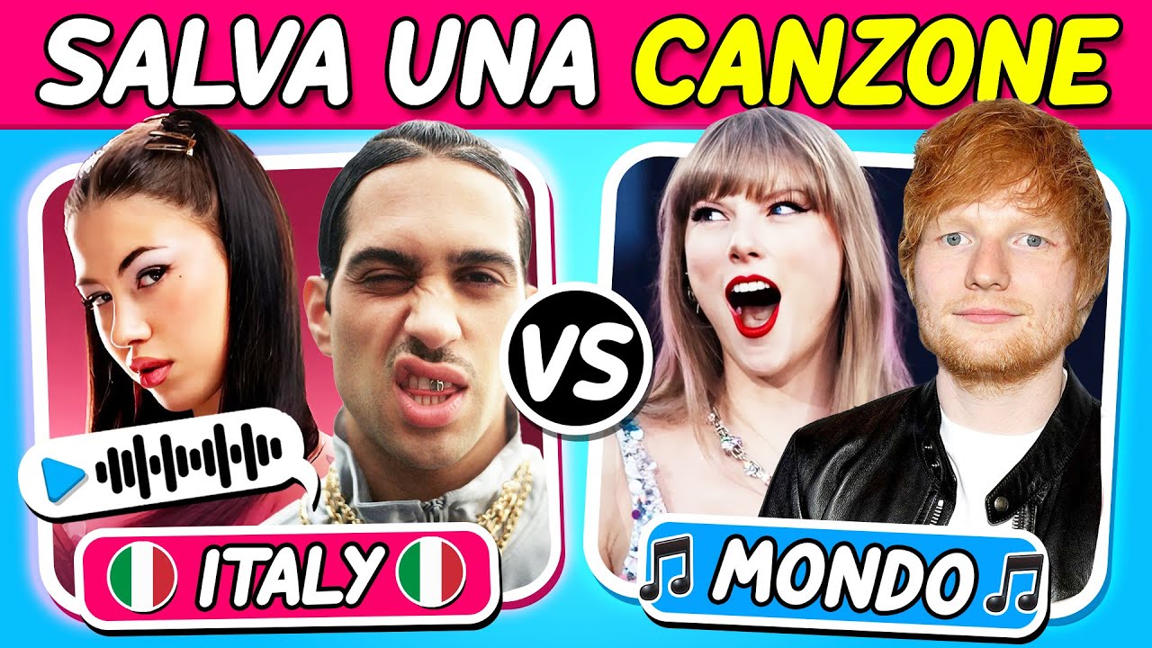 Salva una Canzone🔥 Italy vs Mondo🎤🎵 Quiz Cantanti Italiani