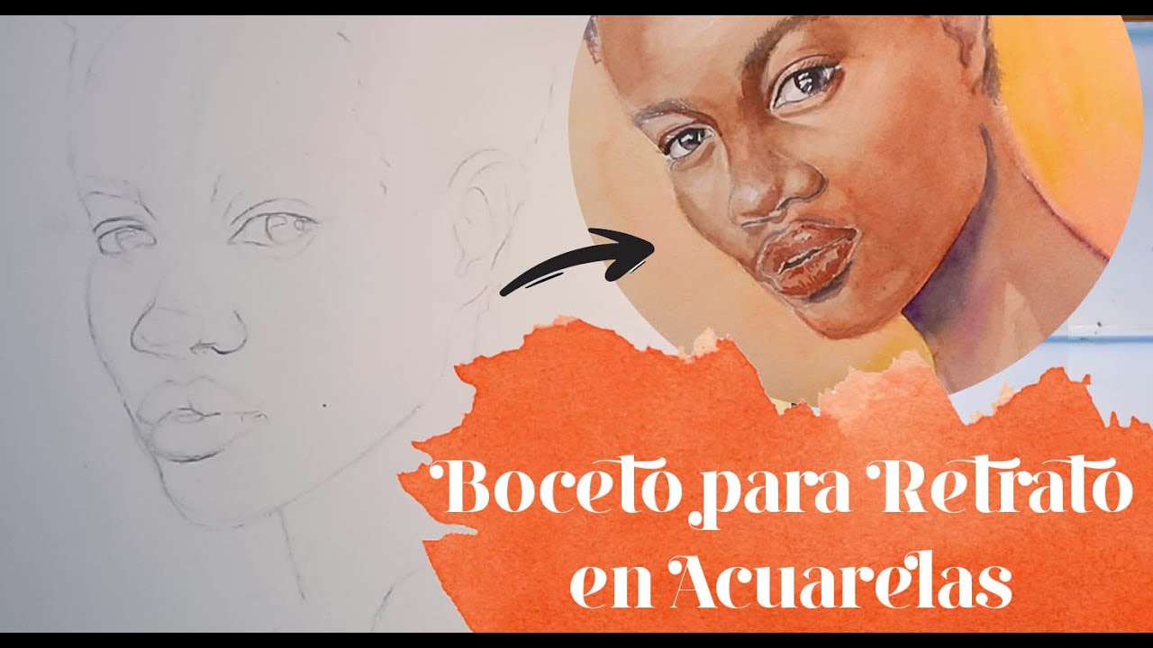 Dibujo Retrato en Acuarelas  PARTE 1: El boceto | Dibujo de un rostro PASO a PASO | TUTORIAL