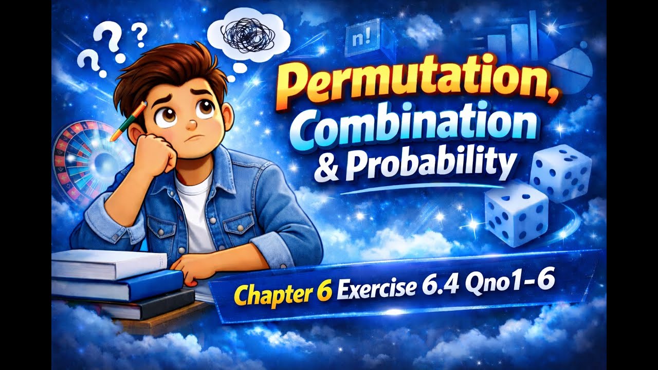 Class 11 math Chapter 6 Exercise 6.4 (Part 1) | Permutation, Combination & Probability.