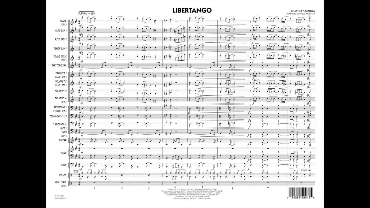 Libertango by Astor Piazzolla/arranged by Paul Murtha