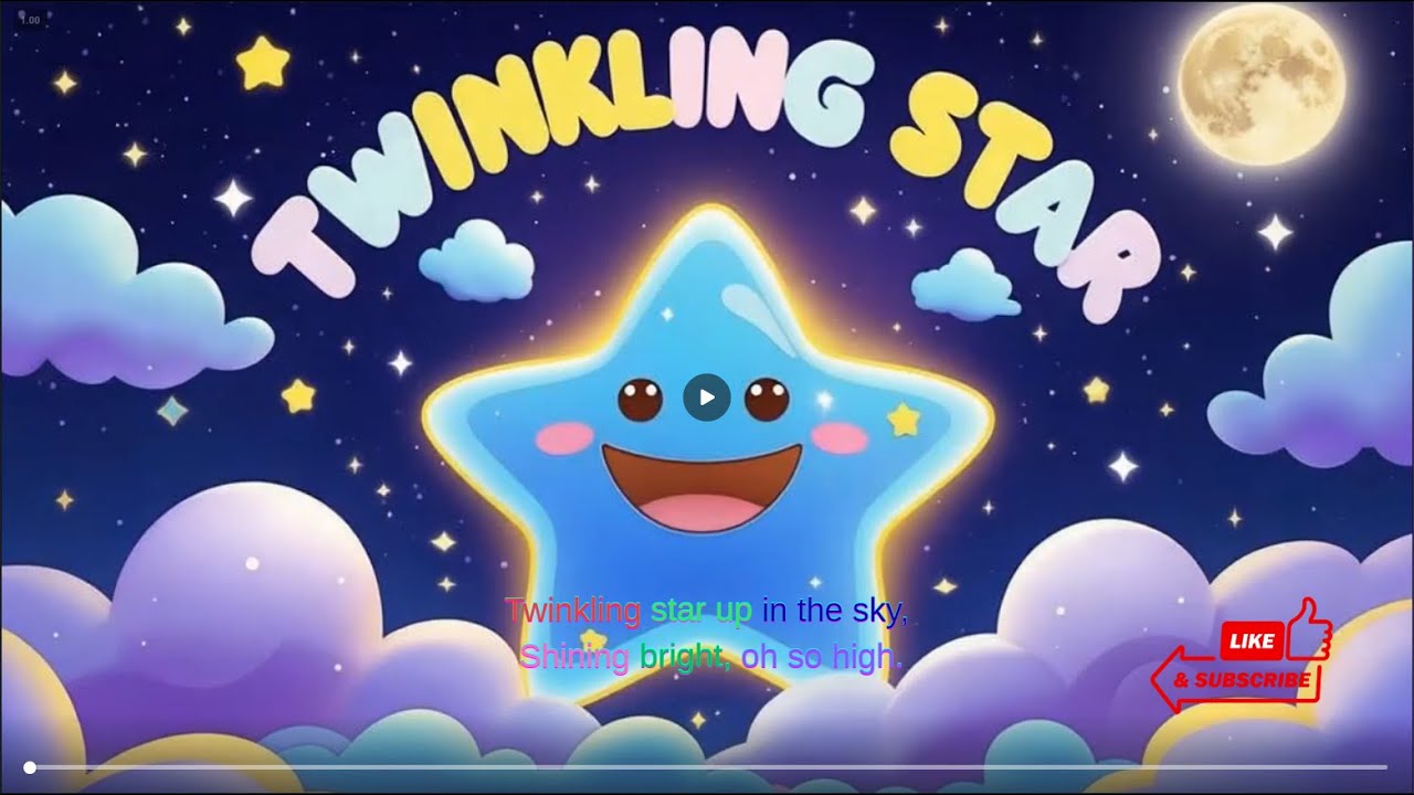 Twinkling Star Song ✨ | Relaxing Nursery Rhyme for Children