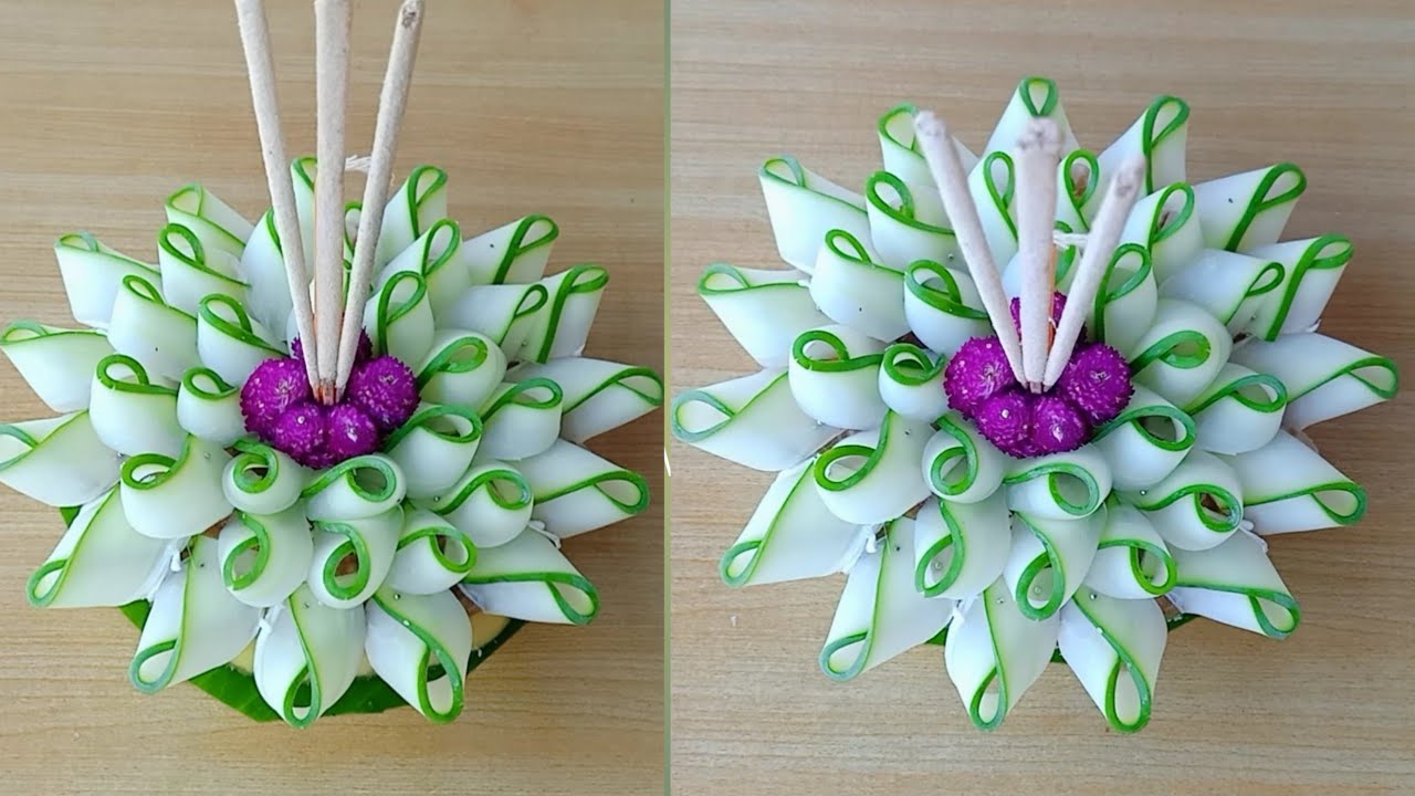 กระทงมะละกอแบบง่าย ep.60 How to make Papaya Krathong. Loy Krathong Festival