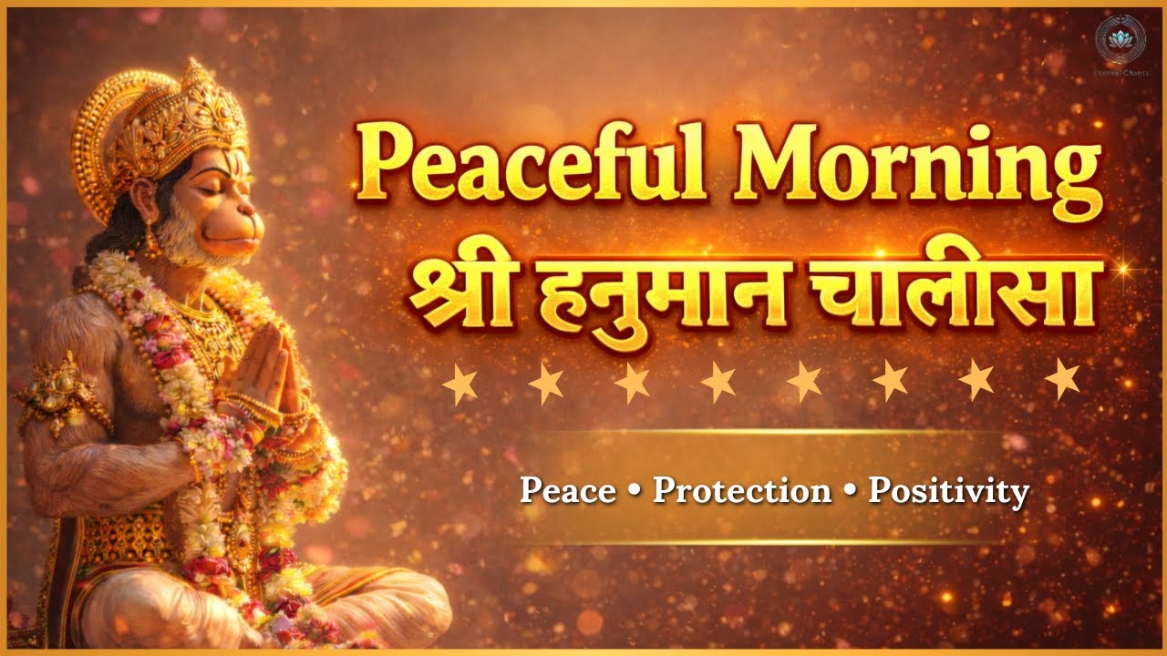 श्री हनुमान चालीसा |  Peaceful Morning Hanuman Chalisa For Stress Relief, Positivity & Protection