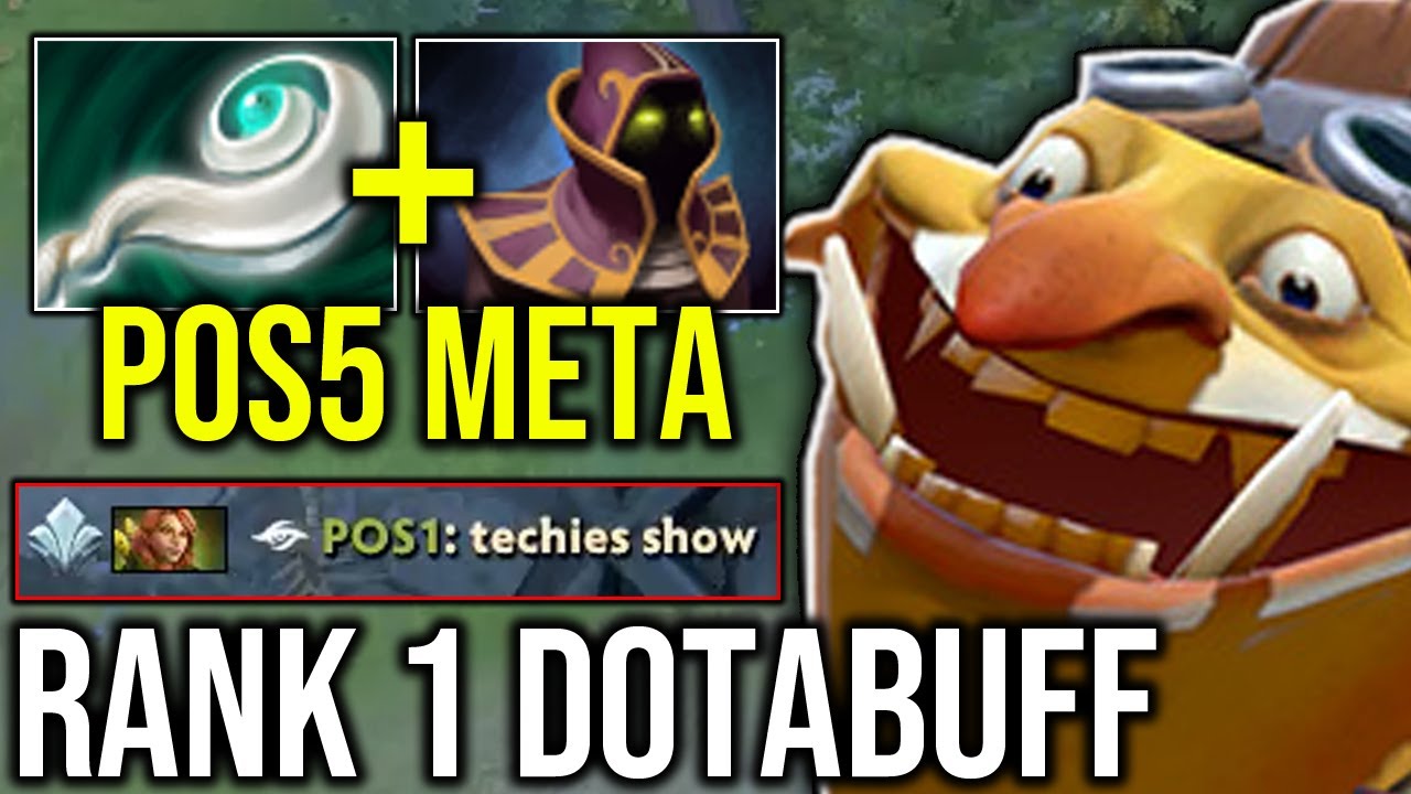 TECHIES RANK 1 DOTABUFF Destroy everyone this map with NEW META POS5 BUILD!!