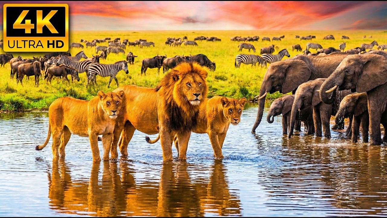 Wildlife in Peaceful Harmony 4K 🌿 An Immersive Quest into Wild Frontiers with Soft Piano Energy