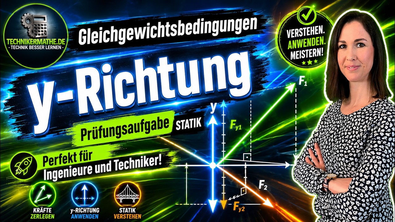 Gleichgewichtsbedingung  [y, vertikal] 🟢 Physik - Optimal für Techniker, Meister & Azubis [2020]