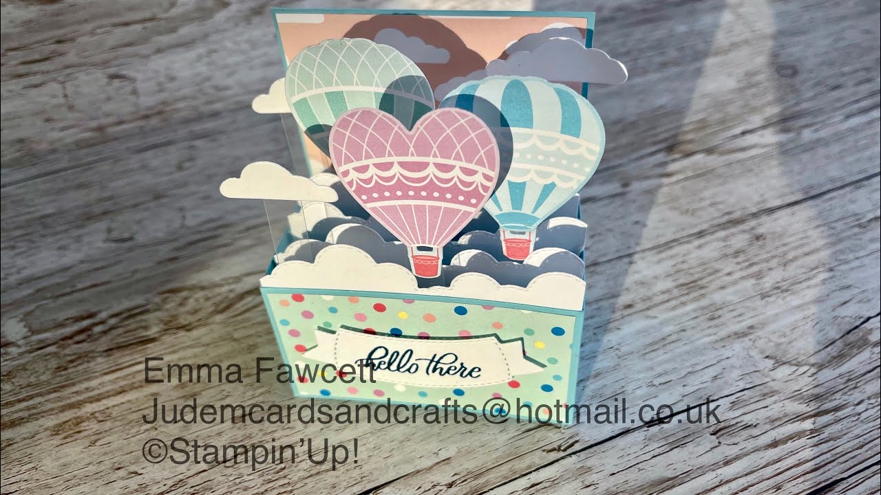How to make a pop-up card in a box using the Stampin’ Up! Lighter Than Air suite