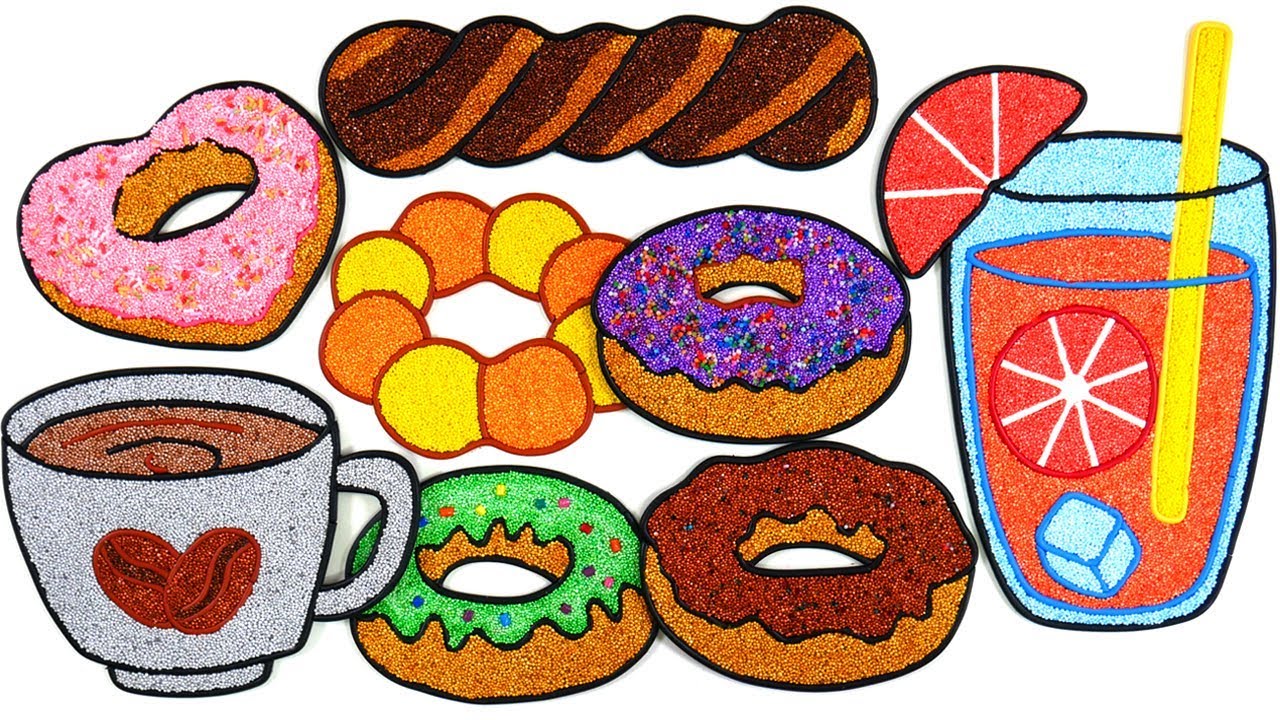 donut, coffee Clay Coloring | Belajar Menggambar dan Mewarnai Untuk keluarga