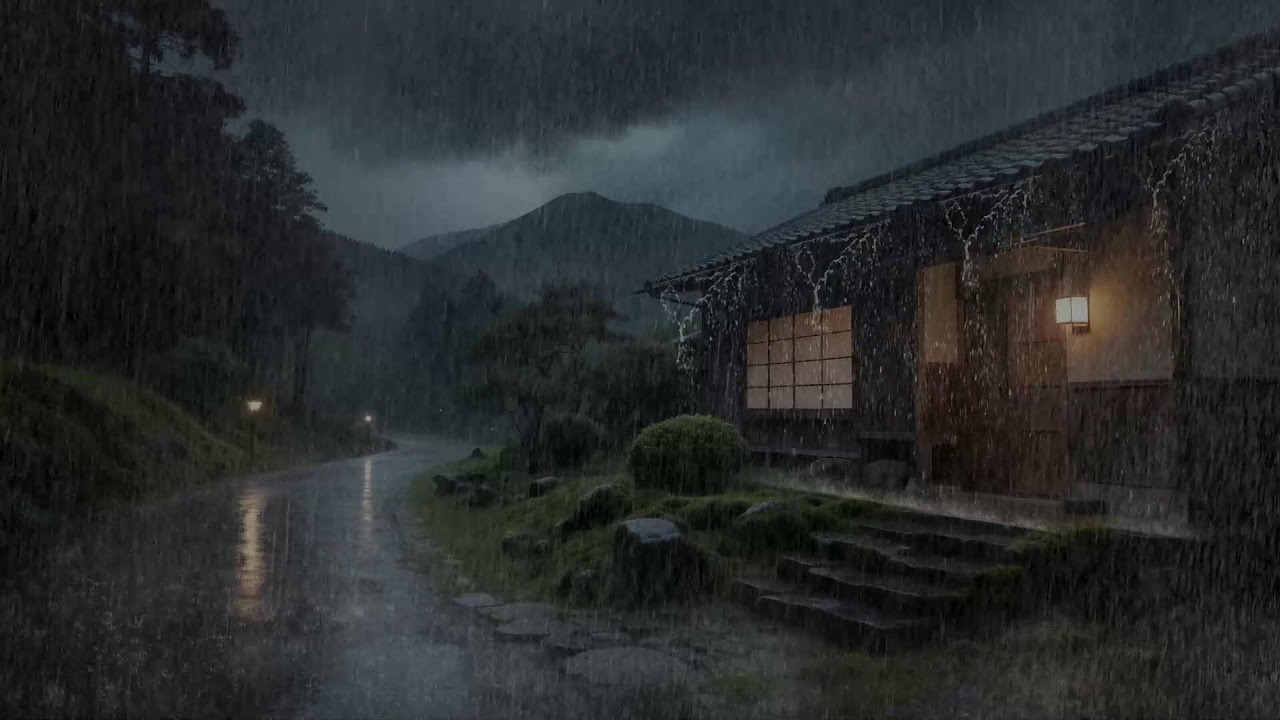 Ease the Soul Rain Sounds by Wooden Roof in Forest for Deep Sleep and Focus