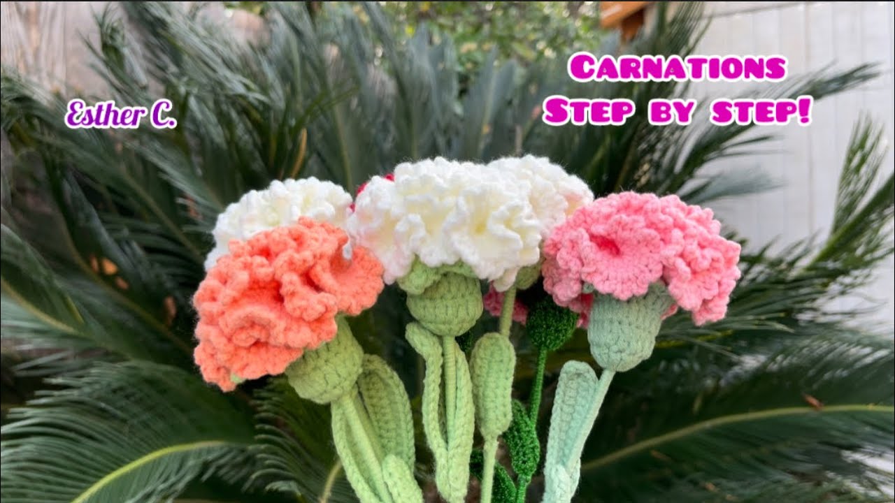 How to Crochet a CARNATION FLOWER🌹 Beginner Friendly 🤩EASY Carnation Flower Tutorial