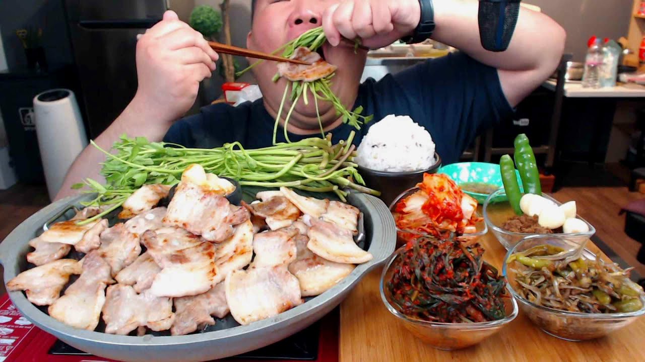 ' 청도 미나리 삼겹살 ' 지금아님 못먹는 삼+미 조합먹방 입니다. MUKBANG