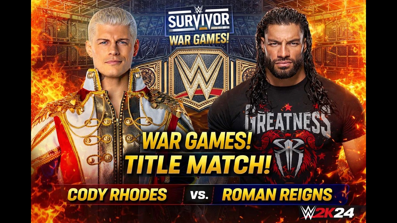 Cody Rhodes vs Roman Reigns – Undisputed WWE Universal Championship | | WWE 2K24 Gameplay