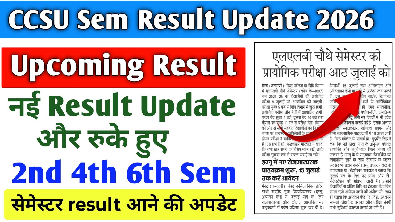 Upcoming CCSU Result 🚨 New Update Out Now!